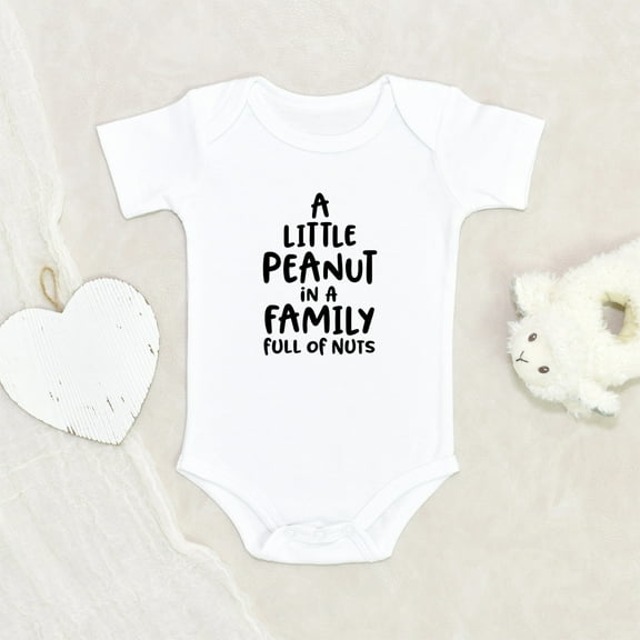 Newbabywishes - A Lil Pea Nut Family Funny Baby Clothes for Boys and Girls - Newborn Baby Clothing