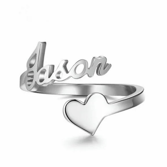 Dainty Personalized Custom Name Ring Adjustable Women Jewelry Gift Box