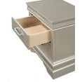 thumbnail image 6 of 5 piece Amalia Queen Champagne Silver Upholstered Panel Bedroom Set, 6 of 9