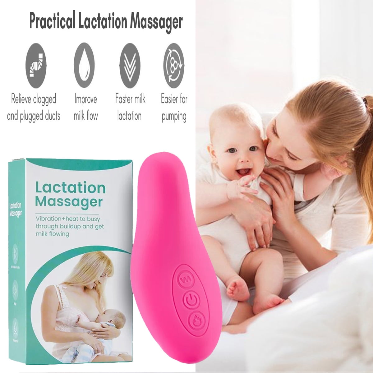 LaVie Lactation Massager, Rose - 1 ct