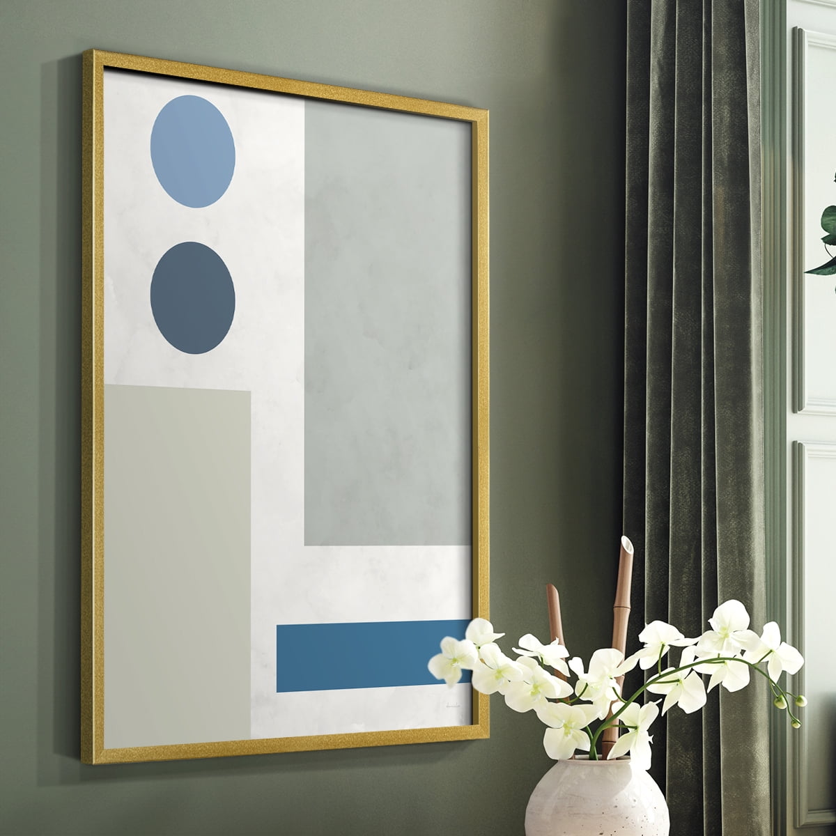Stars Align I in Gold Solid Wood 22 x 28 Framed Print