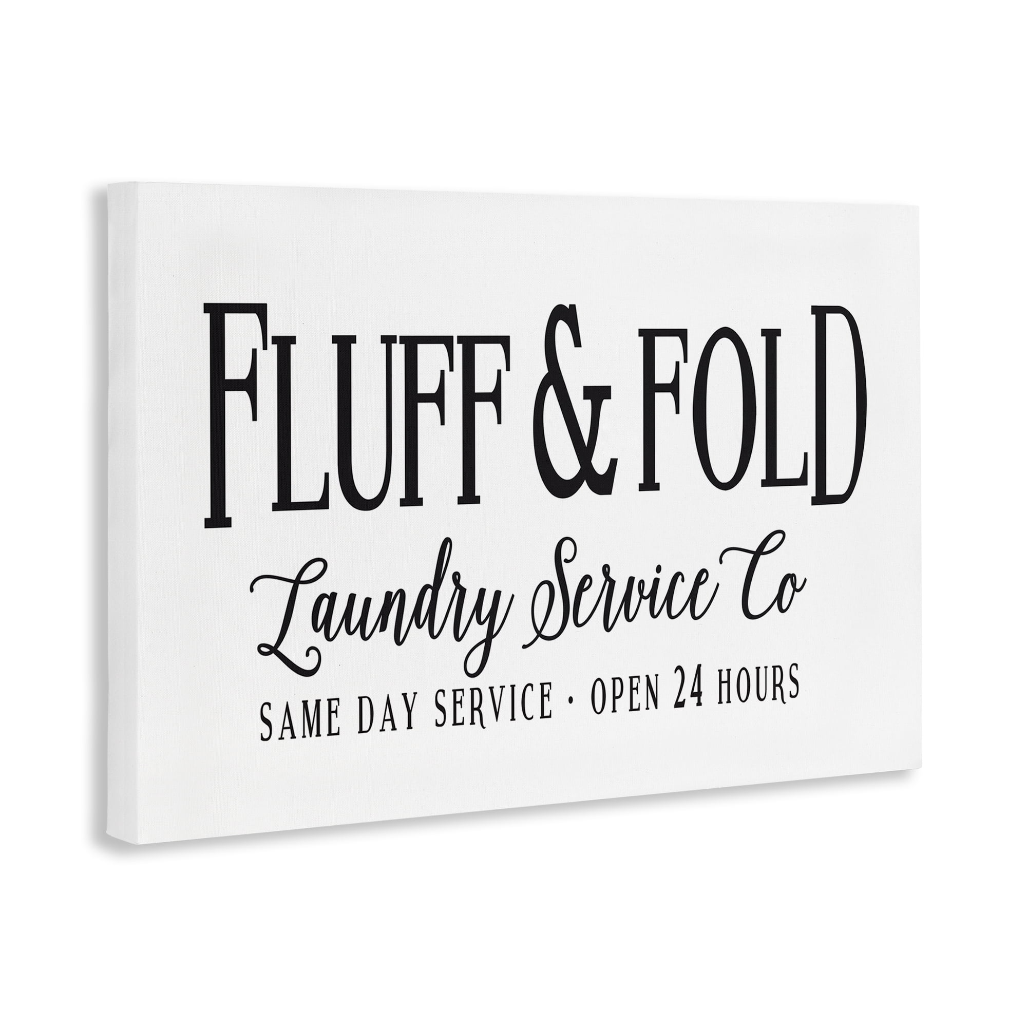 Stupell Industries Fluff & Fold Laundry Bath & Laundry Painting Wrapped Canvas Art Print Wall Art, 30 x 20