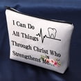 thumbnail image 3 of Dental Hygienist Gift Dental Assistant Gift Future Dentist Gift I Can Do All Things Through Christ Who Strengthens Me Cosmetic Bag DA Graduation Gift, 3 of 7