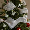 thumbnail image 5 of JVBTVB White Glitter Irregular Shaped Christmas Tree Ornament, Elegant Hanging Decoration with Sparkle, Butterfly Bow Cross Designs, 5 of 6