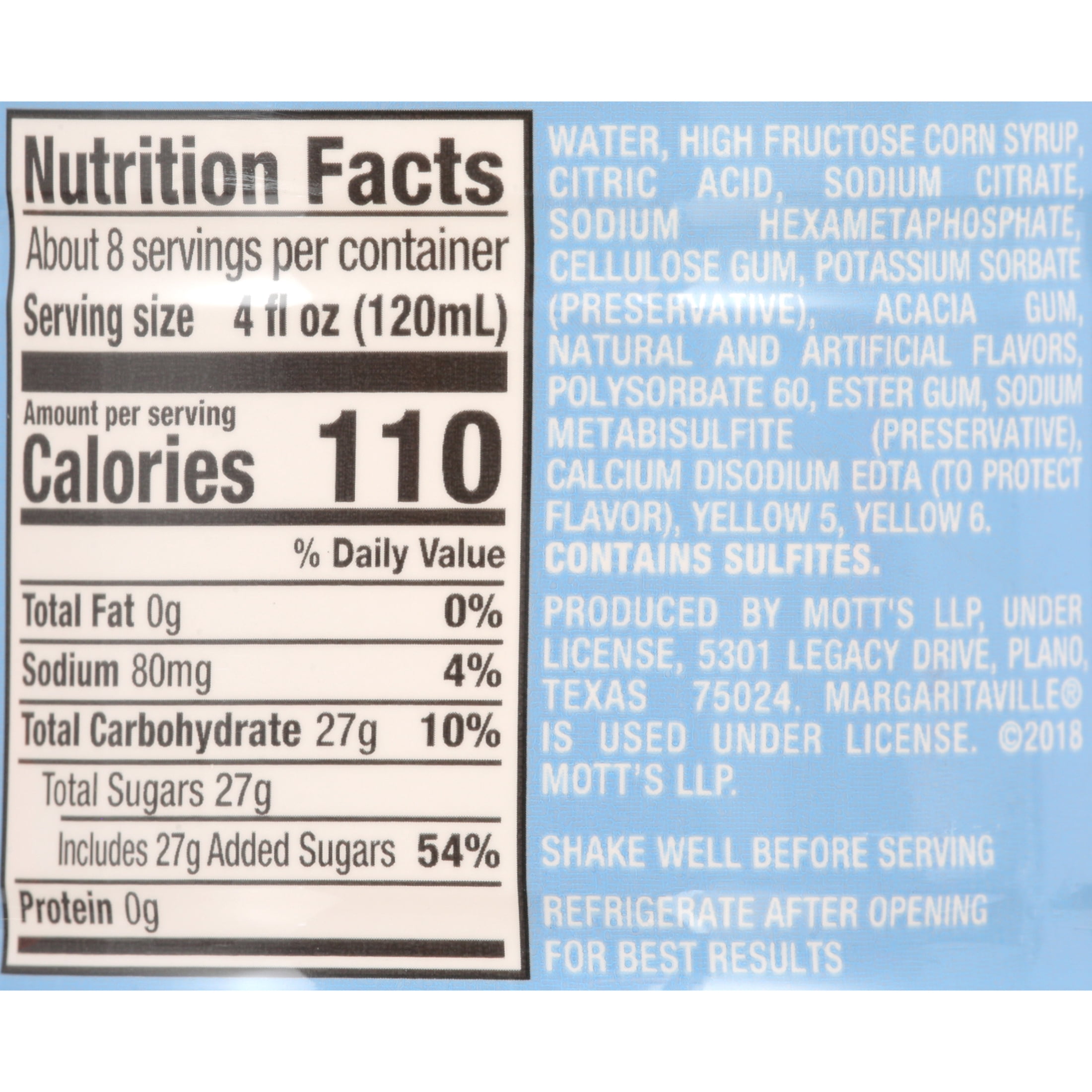 Margaritaville Mango Margarita Mix, 1 L Bottle, 6 Count