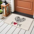 thumbnail image 4 of Entryway Rug 2'x3', Romance Love Small Rug for Kitchen Bathroom Door Mat Indoor Entrance, Heart Dog Paw Prints Roses Beige Non-Slip Area Rugs Floor Mats Carpet Front Door Rugs, 4 of 8
