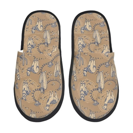Balery Cactus Alpaca Slient Indoor Furry Fleece Comfort House Shoes Soft Non-Slip Home Shoes Cotton slippers House Slippers-- Large