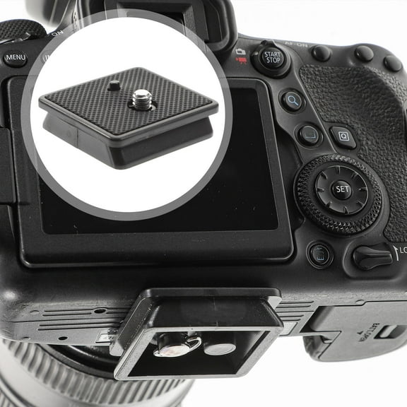 Uonlytech 2Pcs Camera Mount Tripod Plate with Fine Workmanship Black ABS Metal