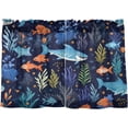 thumbnail image 2 of Coolnut Sea Animals Kitchen Curtains 36 Inch Length Blackout Thermal Insulating Tier Curtains with Rod Pockets Short Curtains Home for Living Room/Bedroom Home Decor, 2 of 7