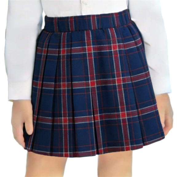 ZToonmas 2-12 Years Girls' Striped Pleated Mini Skirt Elastic Waist School Uniform Style Skirt for Back to School