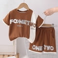 thumbnail image 5 of HCNTES Kid Boys Summer Outfits 2-Piece Athletic Set Tee & Elastic Waist Shorts 6T 7T 8T 9T 10T 11T 12T 13T Young Boys World Cup Clothing Set 9T 10T 11T 12T(H03-Coffee,12-18 Months), 5 of 9