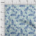 thumbnail image 2 of oneOone Polyester Lycra Medium Blue Fabric Leaves Fabric For Sewing Printed Craft Fabric By The Yard 56 Inch Wide, 2 of 6