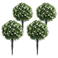 thumbnail image 3 of 23-pulgada artificial topiary flower con ground spike (4-pack blanca)-pe fake plants con metal stakes para indoor y outdoor decor, 3 of 6