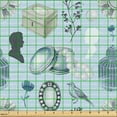 thumbnail image 2 of Ambesonne Vintage Fabric by the Yard Upholstery, Nostalgic Artwork of Couple, 10 Yards, Soft Blue and Grey, 2 of 5