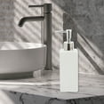 thumbnail image 6 of Unique Bargains 1 Pc Elegant Square Soap Pump Dispenser for Laundry Rooms 350ml White Silver Tone, 6 of 6
