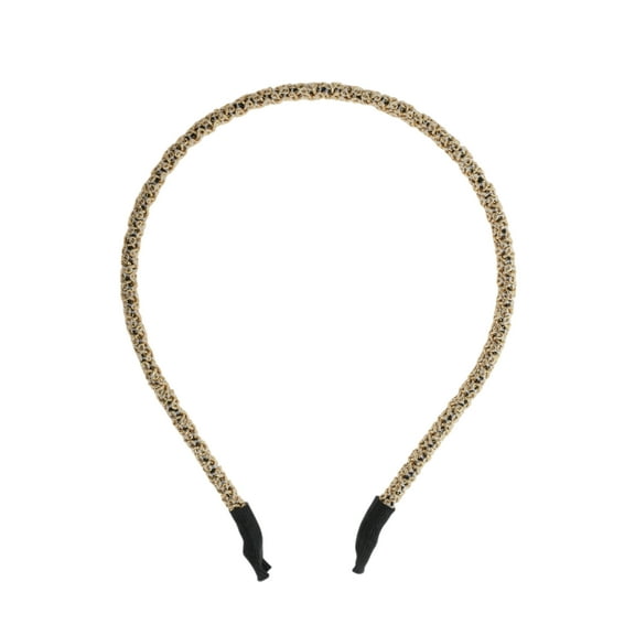 Unique Bargains 1 Pc Weaving Metal Headbands for Women Gold Tone
