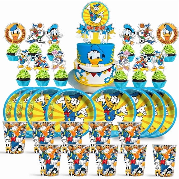 Donald Duck Sailor Duck Birthday Cups Party Supplies Plates Decorations Cake Topper Decor
