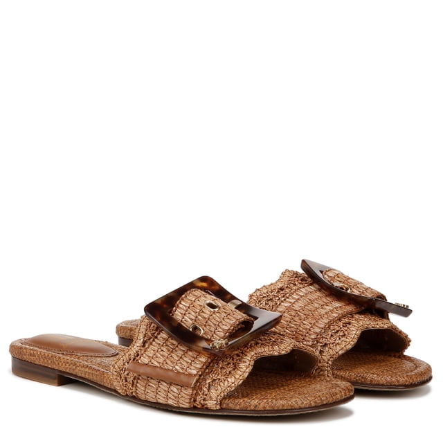 Sandalias Sam Edelman Bambi Planas Cuoio Raffia Talle 8 Medio