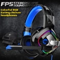 thumbnail image 1 of TEHAUX Casque Filaire de Rentrée avec Lumières LED, Réduction de Bruit, Style Gaming, Lot de 1 pour Amis.5*7.5*2 Po, 1 of 7