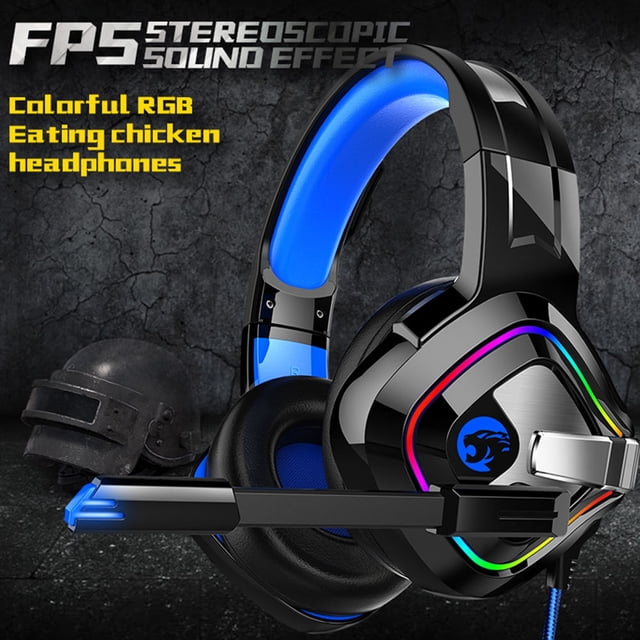 TEHAUX Casque Filaire de Rentrée avec Lumières LED, Réduction de Bruit, Style Gaming, Lot de 1 pour Amis.5*7.5*2 Po