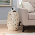 thumbnail image 6 of Linon Prescott Indoor Drum Accent Table, 19.75" Tall, Multicolor Fish Mosaic on Ivory, 6 of 7