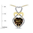 thumbnail image 2 of Star K� Heart Shape 8mm Genuine Smoky Quartz Heart Halo Embrace Pendant Necklace 14k Gold Rhodium Finish, 2 of 9