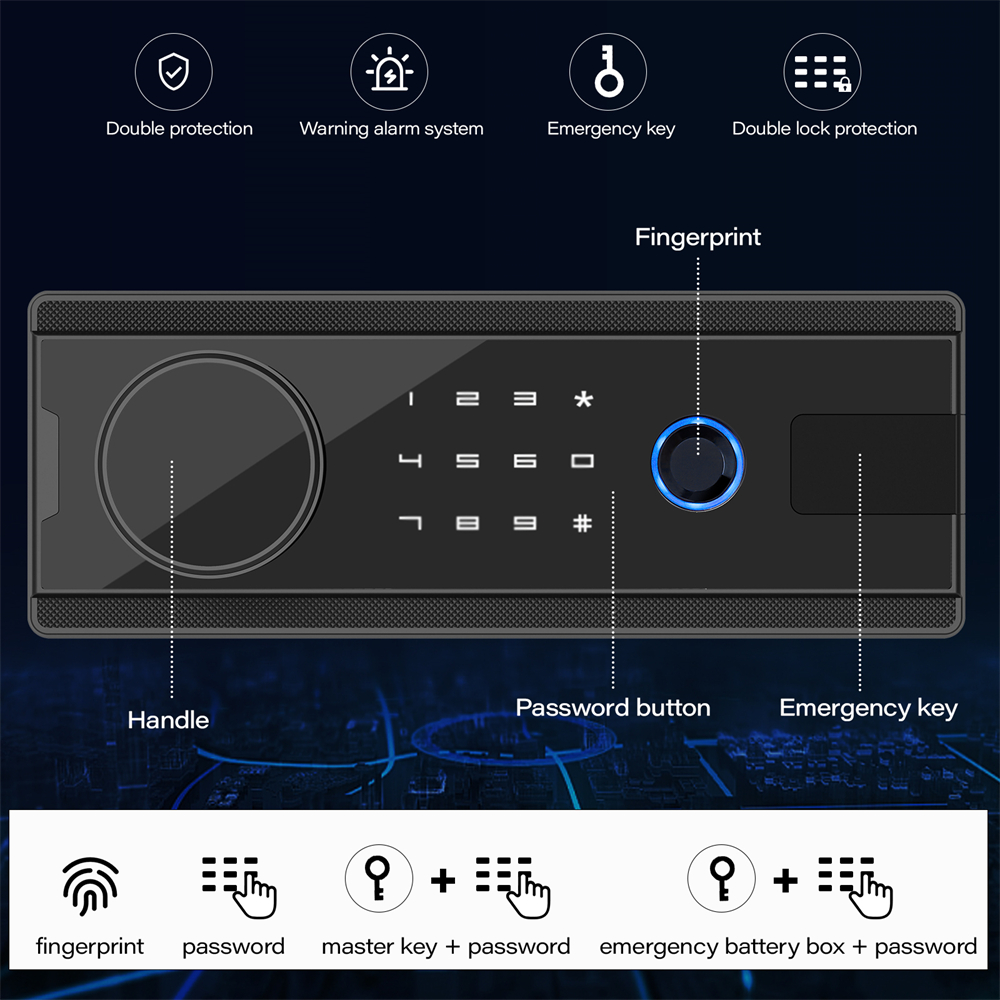 Biometric Fingerprint Gun Safe with LCD Screen and Silent Mode, 10-12 Gun Safe for Long Guns and Shotguns with 3 Magnetic Gun Slots and 3 Metal Storage Box