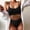 Black, variant on BONIXOOM Tummy Control Swimsuits For Women Underwire Elastic Printed Two-Piece Sets High Cut Summer Swimwears on Clearance Black Size 8
