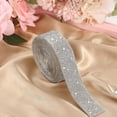 thumbnail image 3 of Tiras de diamantes de imitación autoadhesivas, cinta de cristal ostentoso de diamantes, plateado, 3 of 4