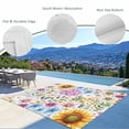 thumbnail image 3 of Sunflower Outdoor Rug for Patio/Deck/Porch, Non-Slip Large Area Rug 5 x 8 Ft, Colorful Flowers Summer Botanical Watercolor Indoor Outdoor Rugs Washable Area Rugs, Reversible Camping Rug Carpet Runner, 3 of 8