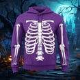 thumbnail image 2 of Rhuody Men Halloween Hoodies Long Sleeve Sweatshirts Cartoon Graphic O Neck Pullover Sweatshirt 3Xl Purple, 2 of 4