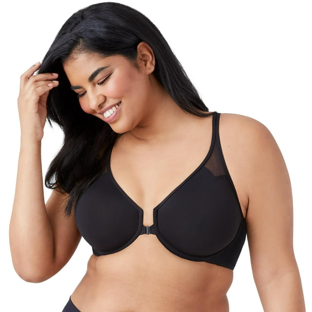 Bra Wacoal Body, sin forro, cierre frontal, aros, espalda cruzada, 38C