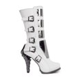 thumbnail image 7 of Hades Shoes H-VARGA Knee high biker boots with custom cut metal plates 10 / White, 7 of 7