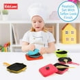 Kidzlane Play Pots and Pans Set for Toddlers Durable Mini Cooking Toy