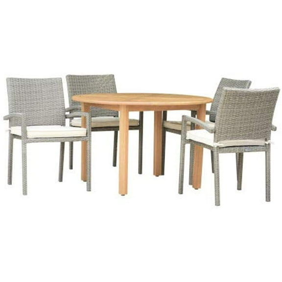 Amazonia 5pc Teak Finish Patio Dining Set