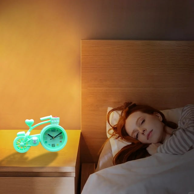 Big Savings! Kids Bicycle Alarm Clock, Silent Battery Operated Desk Clock, Plastic Table Clock for Bedroom, Study Room, Fun Decorative Alarm for Kids' Room