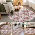 thumbnail image 5 of Round Rugs 6 Ft, Light Pink Spring Floral Non Slip Area Rugs for Kitchen Bedroom Entryway, Vintage Summer Botanical Washable Carpet Runner Rug Floor Mats for Bedroom Home Decor, 5 of 8