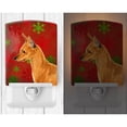 thumbnail image 2 of Min Pin Red and Green Snowflakes Holiday Christmas Ceramic Night Light, 2 of 2