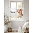 thumbnail image 3 of Cute Cat Sheer Curtains 54 Inch Long 2 Panels, Garland Welcome Light Filtering Rod Pocket Semi Sheer Curtains, Sheer Voile Drapes for Living Room Bedroom, 52"x54", 3 of 5