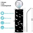 thumbnail image 3 of Black Bats 20 oz Tumbler with Lid and Straw Travel Coffee Mug Spill Proof Stainless Steel Double Wall Vacuum Insulated Cup, 3 of 6