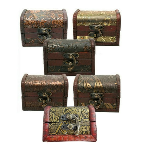 Soumake Vintage Jewelry Pearl Necklace Bracelet Storage Organizer Wooden Case Gift Box