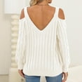thumbnail image 4 of Tii.MM Womens Cold Shoulder Sweaters Fall Oversized Long Sleeve Pullover Tops Trendy Casual V Neck Sweater, 4 of 6