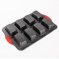 thumbnail image 5 of Juego de 2 moldes para mini panes de 8 cavidades con asas de silicona antiadherentes de acero al carbono ideales para brownies cheesecakes y barras rectangulares, 5 of 5