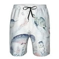 thumbnail image 4 of Kll Sea Animals Men'S Casual Summer Beach Shorts Hawaiian Shorts With Pockets-X-Large, 4 of 9