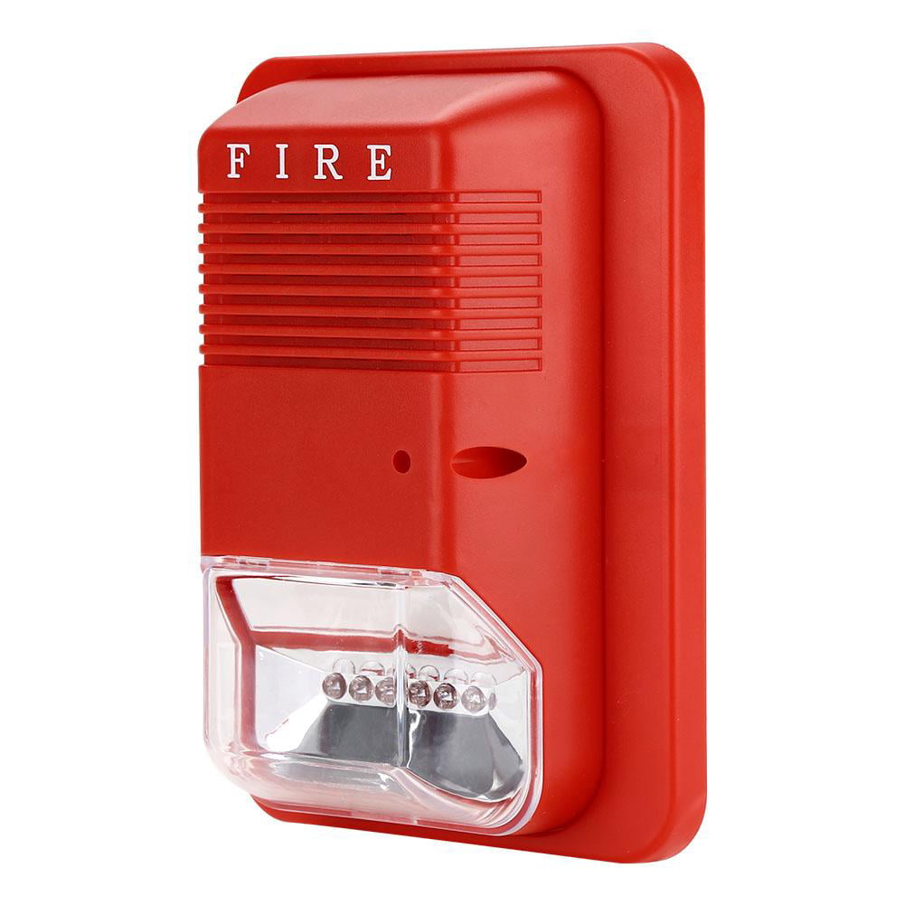 Sound And Light Fire Alarm Warning Strobe Siren Horn Alert Safety System Sensor 