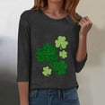 thumbnail image 6 of felwors Womens 3/4 Sleeve Crew Neck Valentine T Shirts Love Heart Printed Graphic Tee Tops (Grey, M), 6 of 8