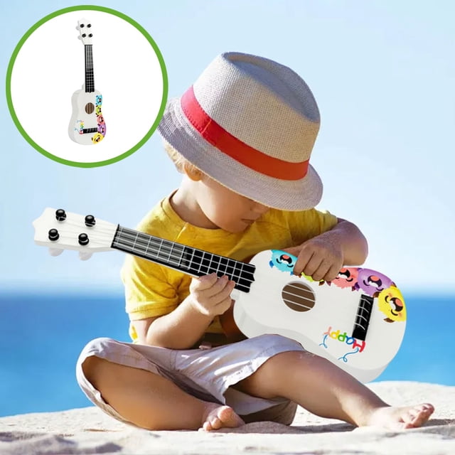 TIMIFIS Plastic Children Guitars Children's Hippopotamus Pattern Guitar Ukulele Simulation Playable Instrument Early Education Enlightenment Toy Education