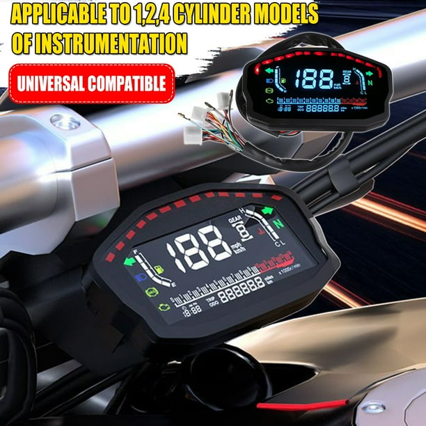 Universal Motorcycle LED LCD Speedometer Digital Backlight