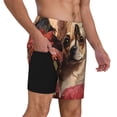 thumbnail image 2 of Balery Vintage Red Flower Chihuahua Bañador para hombre, shorts de playa de secado rápido con entrepierna y forro de compresión-X-Large, 2 of 6