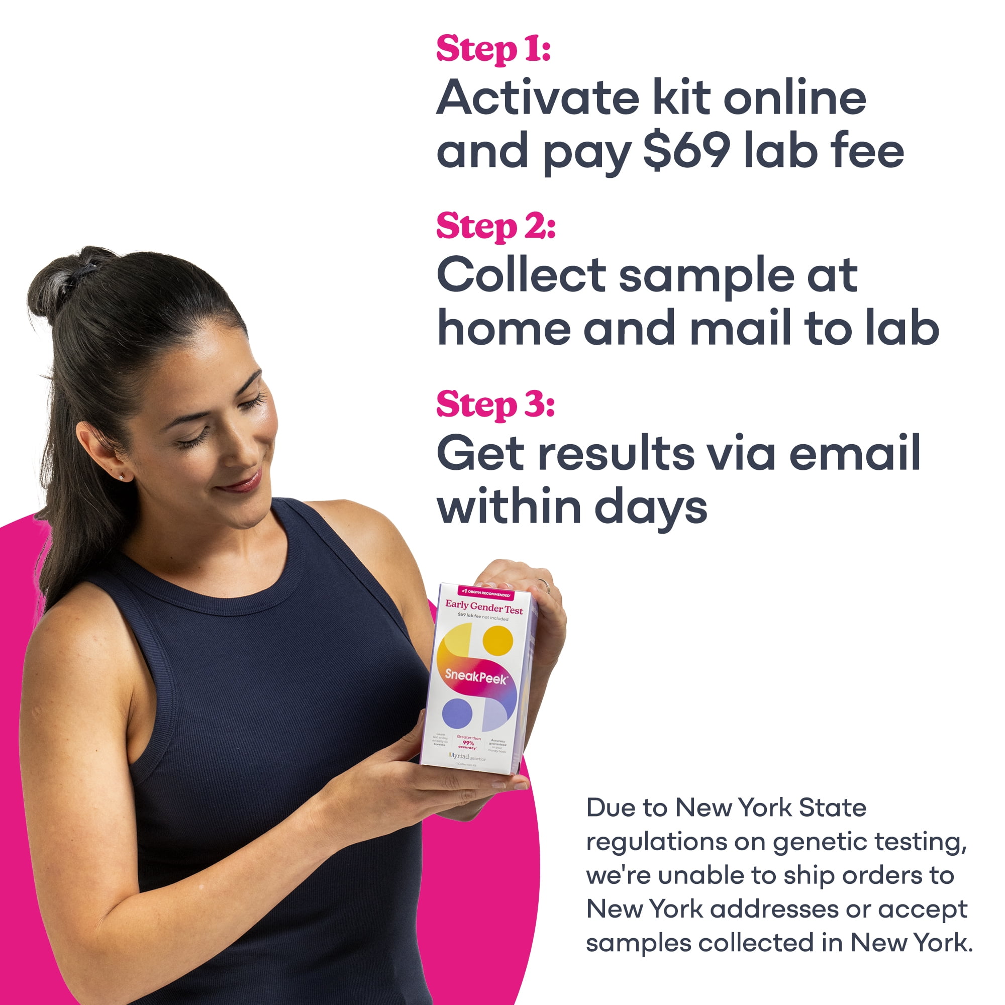 (2 pack) SneakPeek Early Gender Test Kit - Over 99% Accuracy at 6-Weeks - Lab Fee Required, 1 Kit